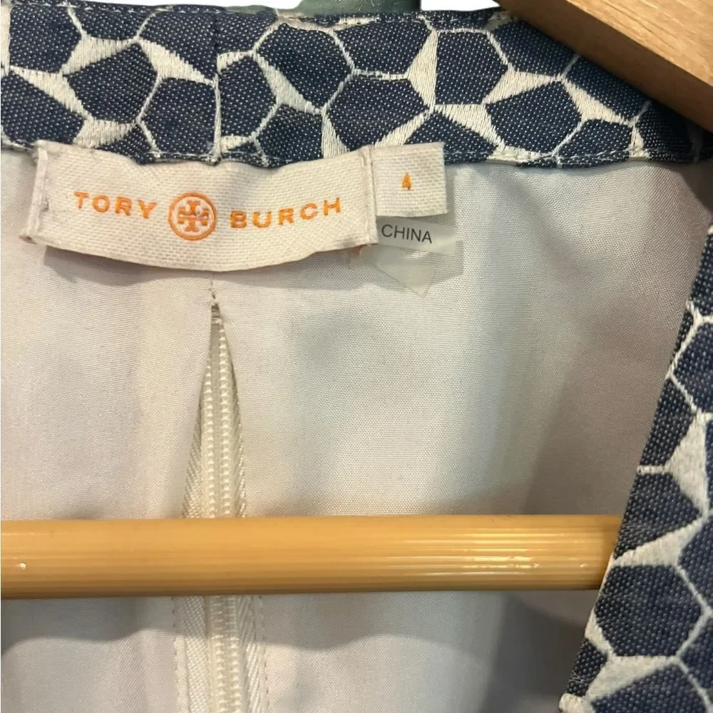Tory Burch Sateen Jacquard Cut-out Dress Size 4